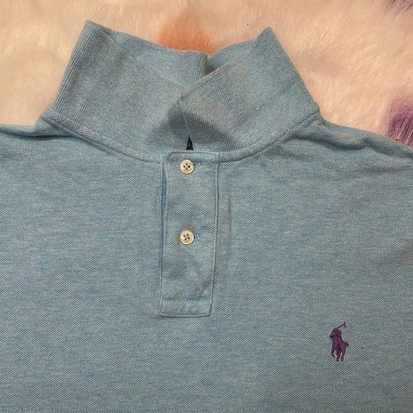 POLO Ralph Lauren Light Blue Classic Fit Short Sleeve Polo T Shirt Size XL - Picture 3 of 7